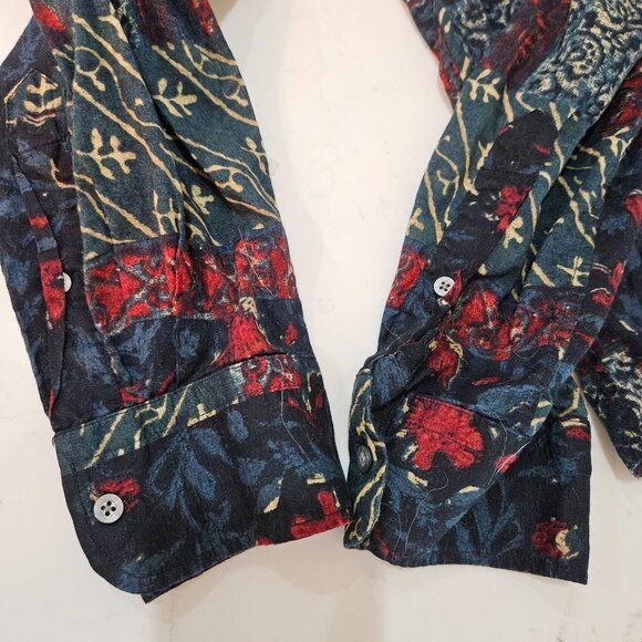 Lauren Ralph Lauren Vintage Floral Patchwork Button Down Shirt Professional Styl - Picture 4 of 10